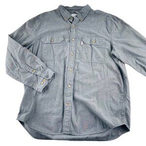 Carhartt Men's Relaxed Fit Chambray Long Sleeve Shirt XL Gray button Down